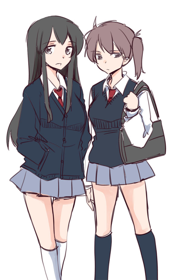 kaga and akagi (kantai collection) drawn by sanpachishiki_(gyokusai-jima)