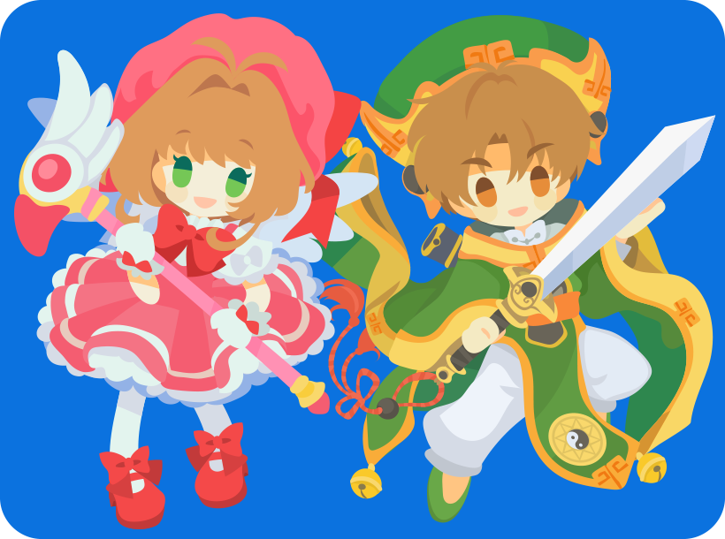 kinomoto sakura and li syaoran (cardcaptor sakura) drawn by rizu_(rizunm)