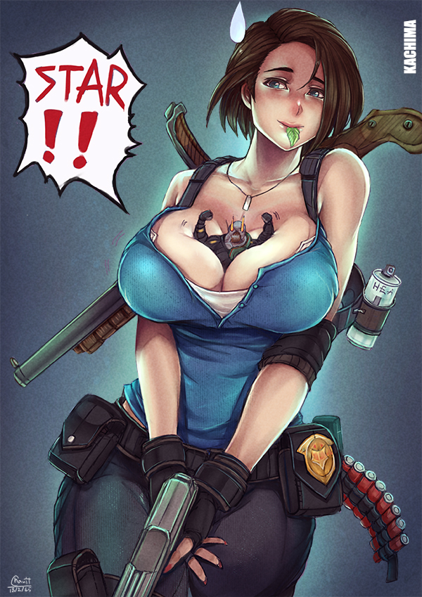 jill valentine and nemesis (resident evil and 2 more) drawn by kachima