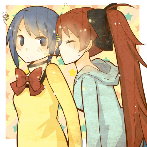 miki sayaka and sakura kyoko (mahou shoujo madoka magica) drawn by hikaru0716