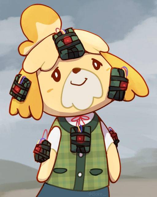 isabelle (super smash bros. and 2 more) drawn by boke-chan