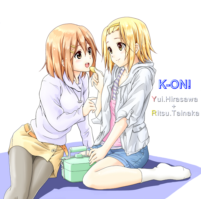 hirasawa yui and tainaka ritsu (k-on!) drawn by sawanatsu_mikan