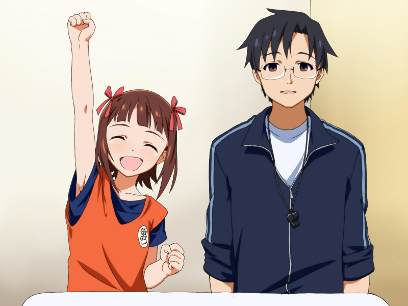 producer, son goku, and amami haruka (idolmaster and 1 more) drawn by boko_(maniacpurple)