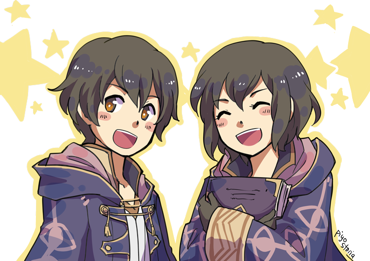 female morgan and male morgan (fire emblem and 1 more) drawn by piyostoria