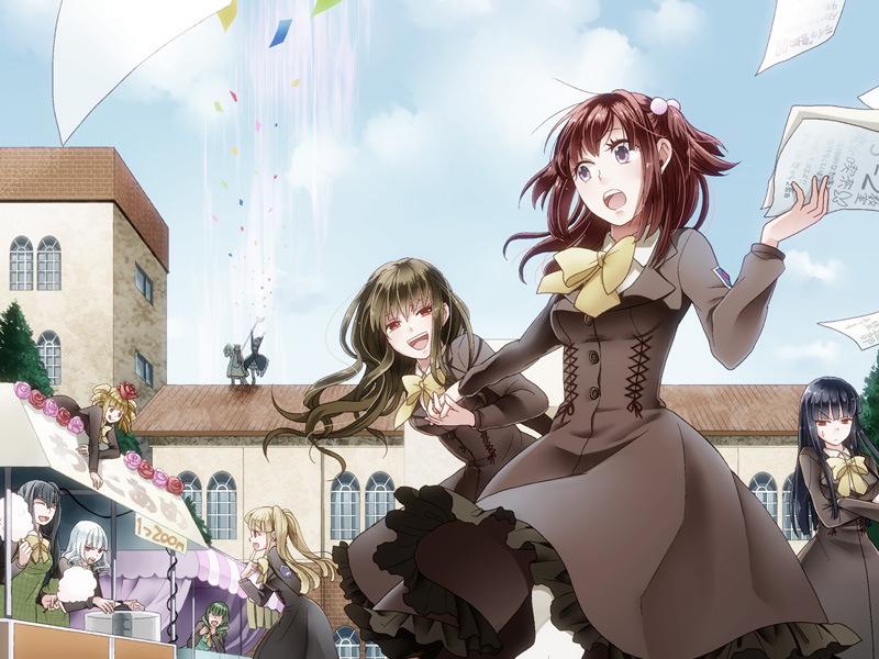 ushiromiya ange, ushiromiya maria, sakutarou, mammon, lucifer, and 5 more (umineko no naku koro ni) drawn by fysr