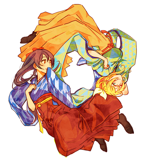 sonoda umi and ayase eli (love live! and 1 more) drawn by shin9tani