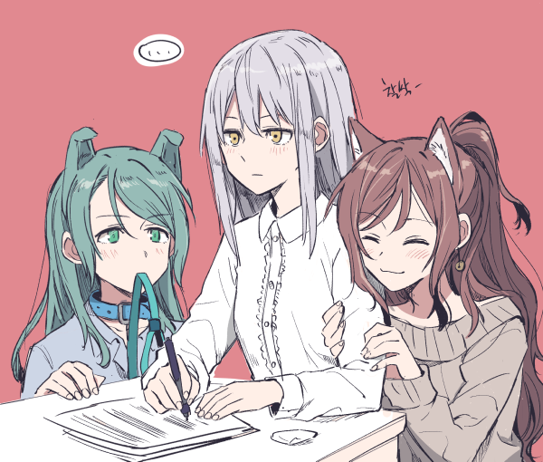 hikawa sayo, imai lisa, and minato yukina (bang dream!) drawn by akni