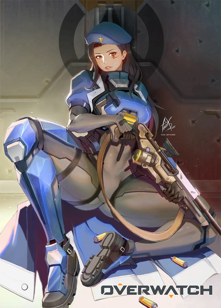 ana and captain amari (overwatch and 1 more) drawn by taesi