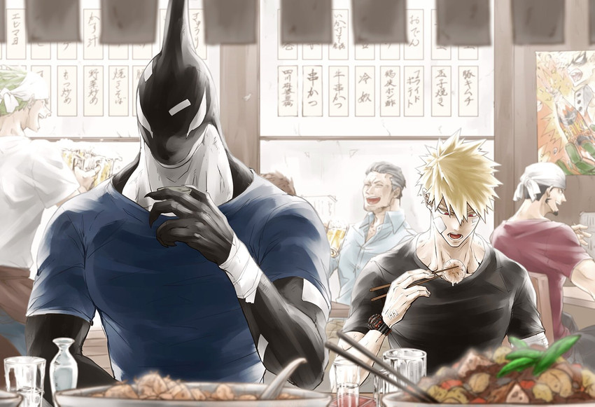 bakugou katsuki and gang orca (boku no hero academia) drawn by haru69211533