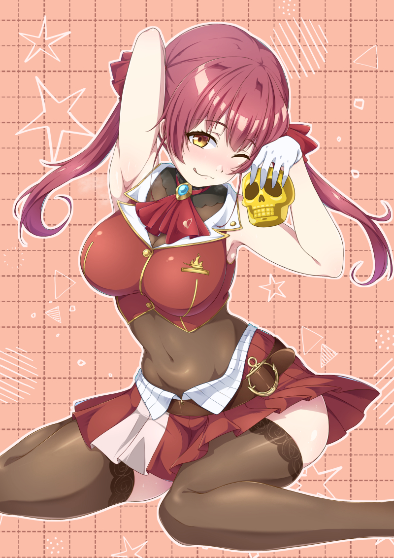 houshou marine and dokuro-kun (hololive) drawn by hanuma_hanma