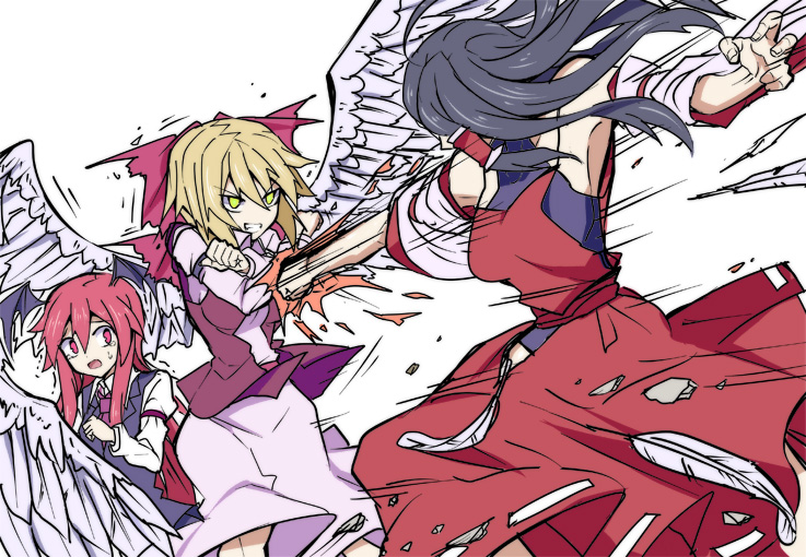 koakuma, sendai hakurei no miko, and gengetsu (original and 2 more) drawn by kenuu_(kenny)