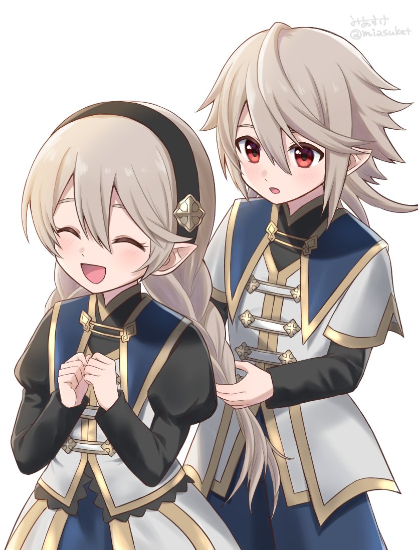female corrin and male corrin (fire emblem and 2 more) drawn by miasuke