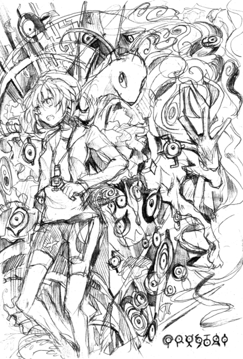 kris, suicune, unown, meganium, unown a, and 9 more (pokemon and 1 more) drawn by muku0615