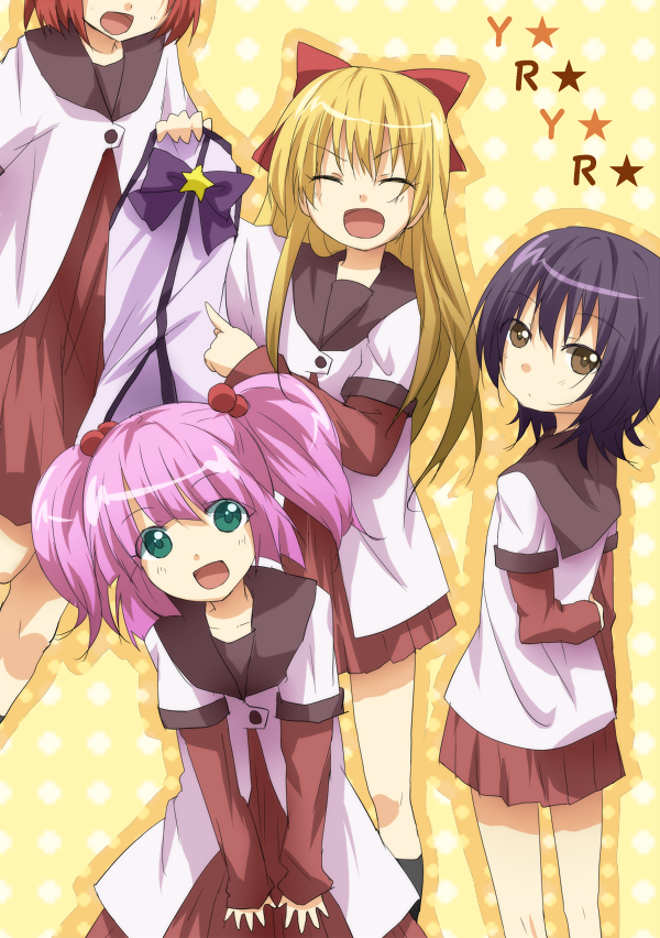 toshinou kyouko, akaza akari, funami yui, and yoshikawa chinatsu (yuruyuri) drawn by hiyori_(sonoma)