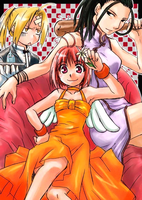edward elric, alphonse elric, izumi curtis, and armony eiselstein (fullmetal alchemist) drawn by convoy_chouchou