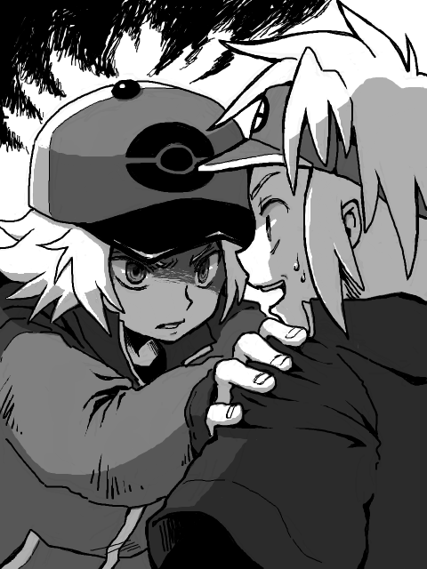 hilbert and nate (pokemon and 2 more) drawn by mariemon