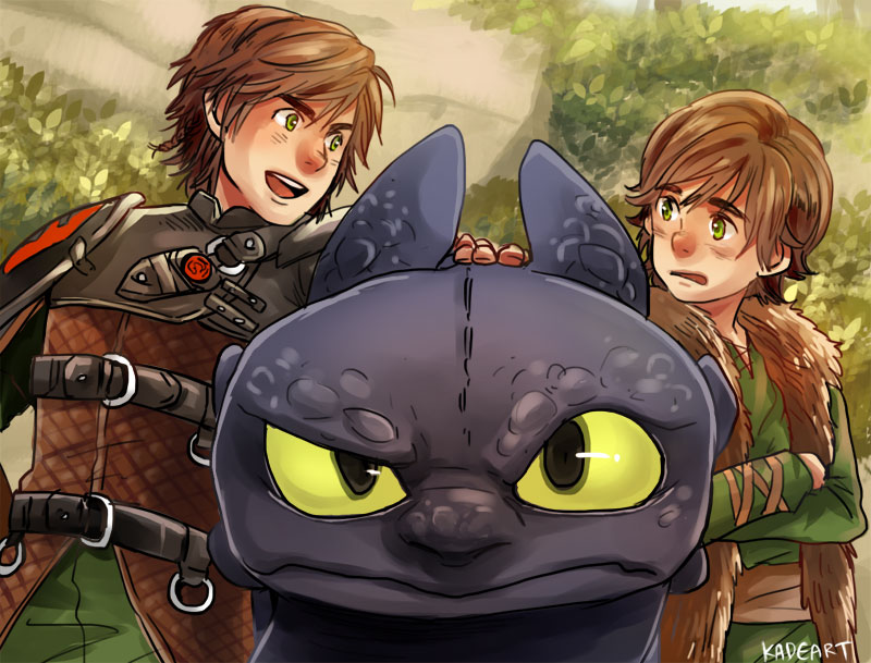 toothless and hiccup horrendous haddock iii (how to train your dragon and 2 more) drawn by kadeart