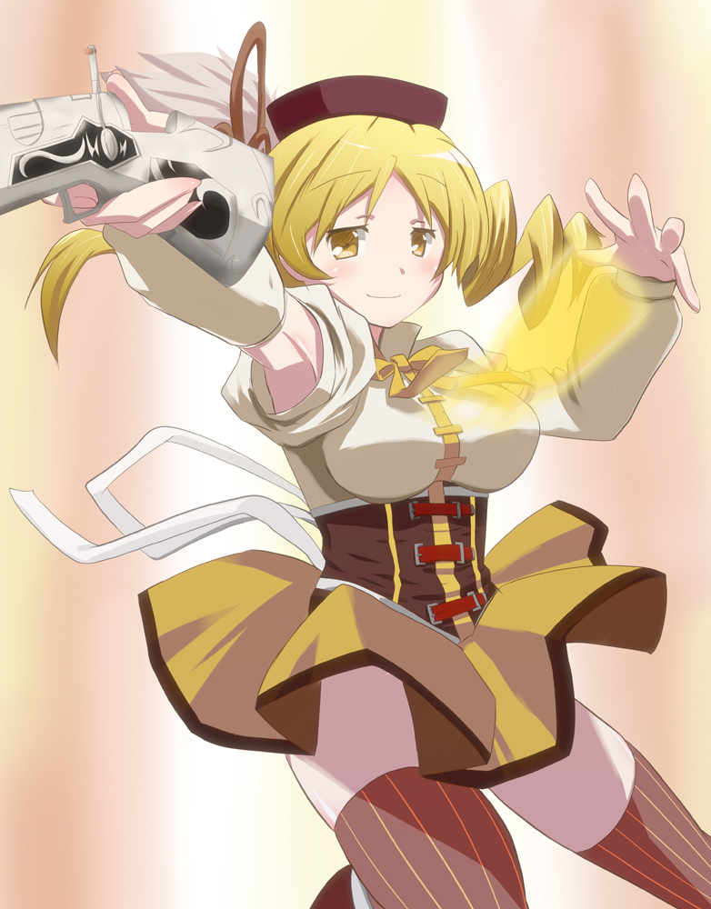 tomoe mami (mahou shoujo madoka magica) drawn by yokoshima_(euphoria)