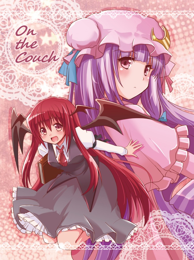 patchouli knowledge and koakuma (touhou) drawn by quro_(black_river)