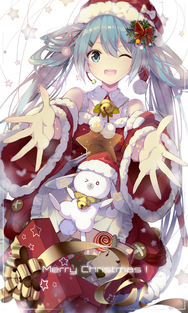 hatsune miku and rabbit yukine (vocaloid) drawn by linfi-muu