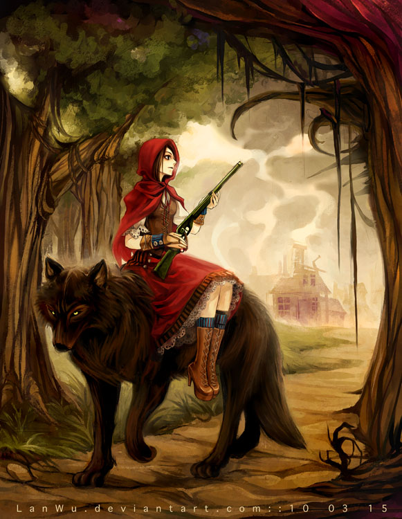 little red riding hood and big bad wolf (little red riding hood) drawn by lan_wu