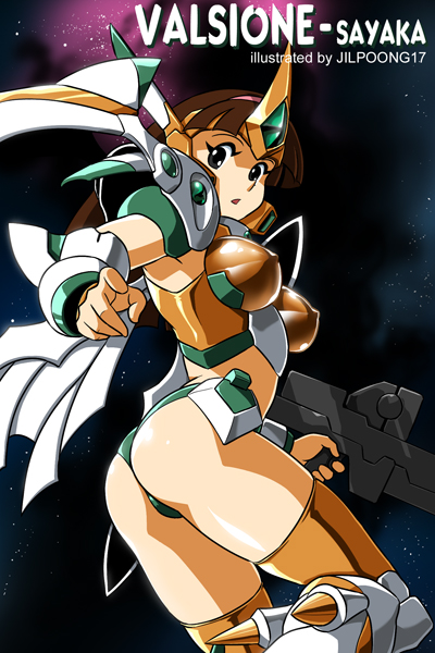 yumi sayaka and valsione (super robot wars and 2 more) drawn by jilpoong17