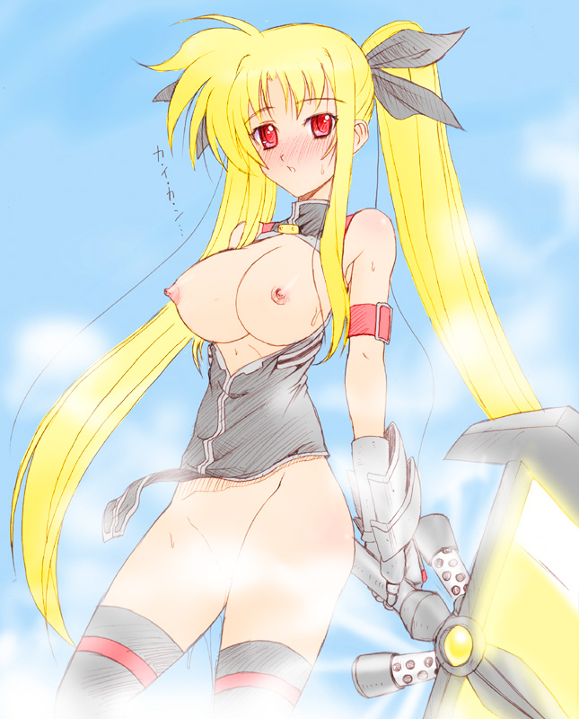 fate testarossa and bardiche (lyrical nanoha and 1 more) drawn by kakogawa_tarou