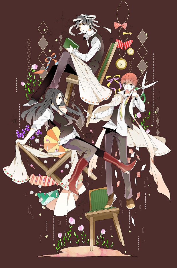 hisoka morow, chrollo lucilfer, and illumi zoldyck (hunter x hunter) drawn by unakura
