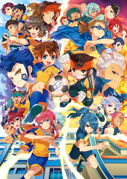 kirino ranmaru, shindou takuto, kazemaru ichirouta, matsukaze tenma, endou mamoru, and 18 more (inazuma eleven go and 1 more) drawn by kasukabe_akira