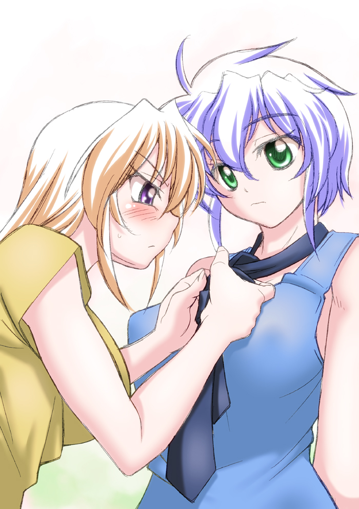 subaru nakajima and teana lanster (lyrical nanoha and 1 more) drawn by sakura_ryuuken