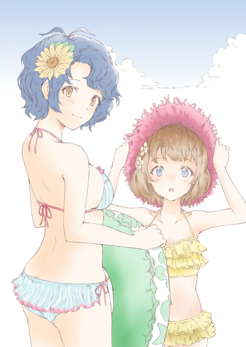 suou momoko and toyokawa fuka (idolmaster and 2 more) drawn by nemubusoku