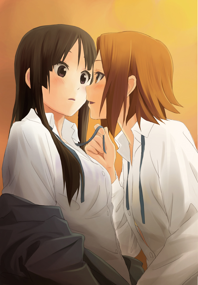 akiyama mio and tainaka ritsu (k-on!) drawn by zasshu_tamashii