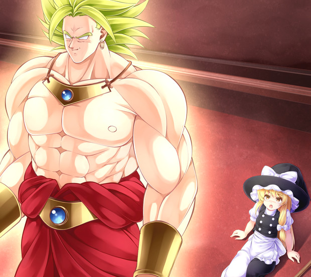 kirisame marisa and broly (touhou and 2 more) drawn by komimiyako