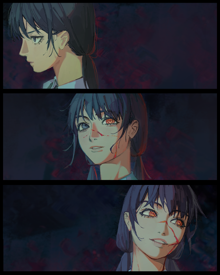 yoru and mitaka asa (chainsaw man) drawn by lyrah
