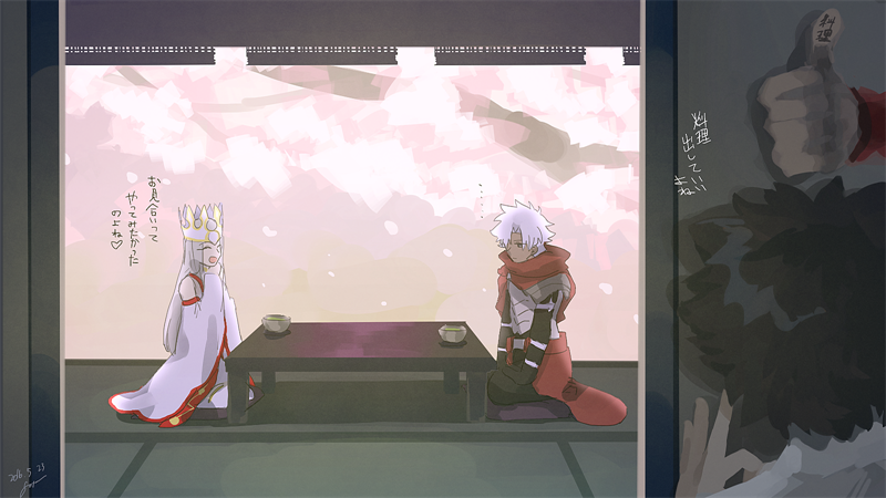 fujimaru ritsuka, archer, emiya kiritsugu, and irisviel von einzbern (fate and 2 more) drawn by goya_(xalbino)