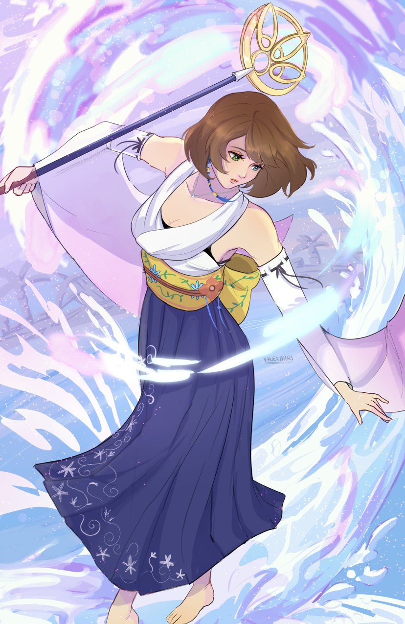 yuna (final fantasy and 1 more) drawn by vanekairi