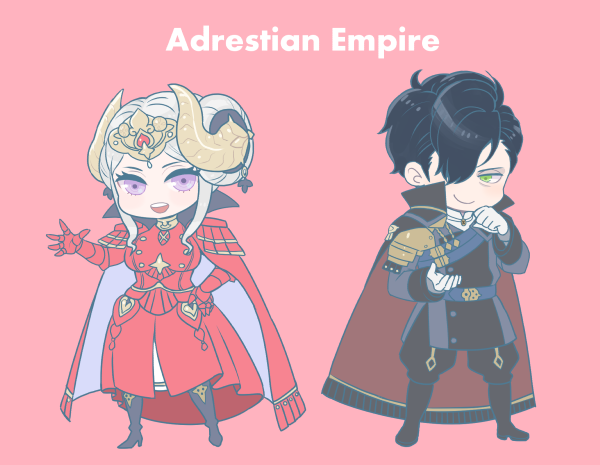 edelgard von hresvelg and hubert von vestra (fire emblem and 1 more) drawn by zbrk