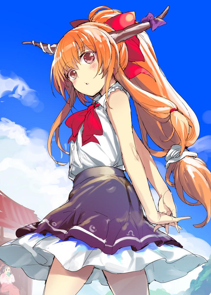 hakurei reimu, ibuki suika, and reu (touhou and 1 more) drawn by mutsutake