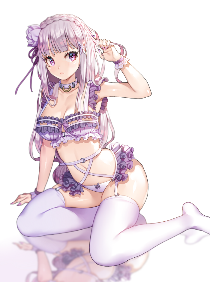 emilia (re:zero kara hajimeru isekai seikatsu) drawn by ruhee