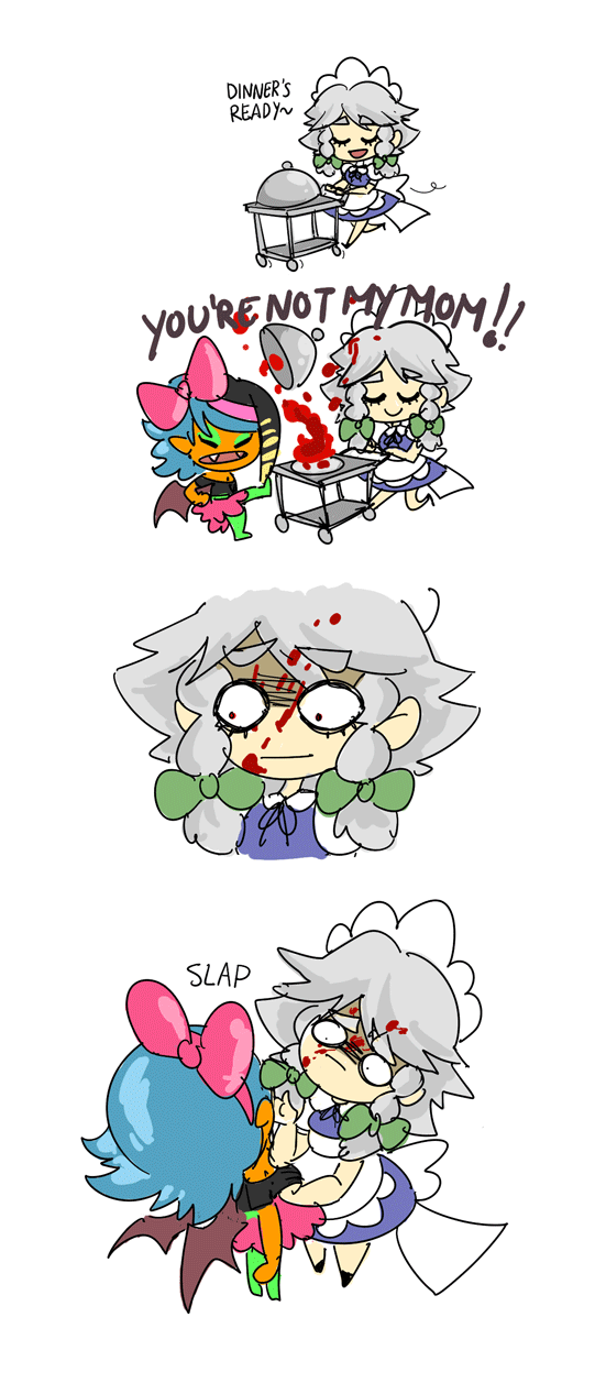 remilia scarlet and izayoi sakuya (touhou) drawn by peachems_(gemu)