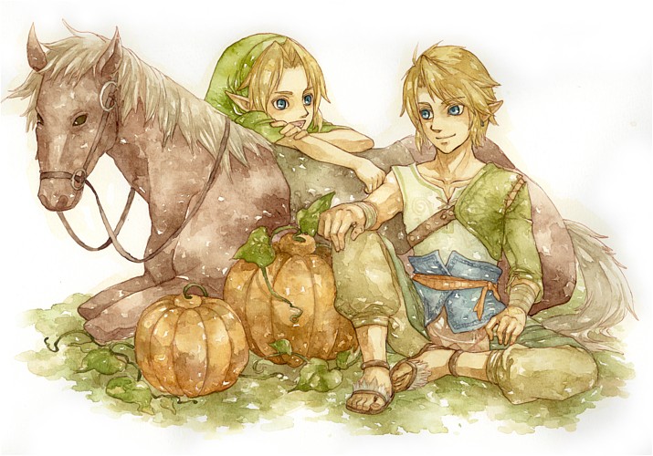 link, young link, and epona (the legend of zelda and 1 more)