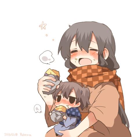 kaga and akagi (kantai collection) drawn by rebecca_(keinelove)
