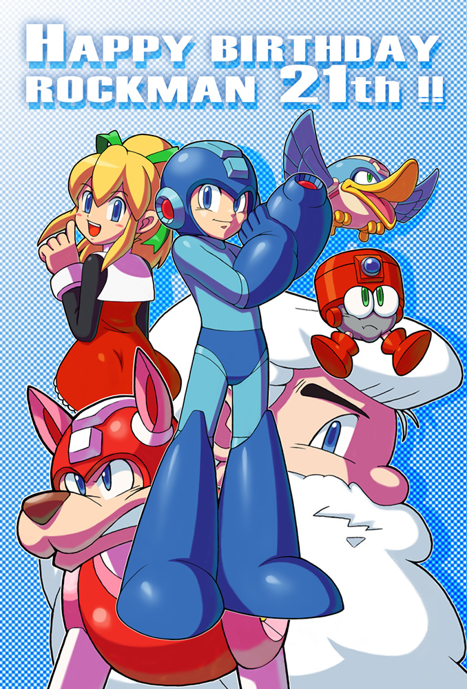roll, mega man, rush, dr. light, beat, and 1 more (mega man) drawn by hi-go!