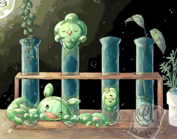 reuniclus, solosis, and duosion (pokemon) drawn by geru_(gelusado3)
