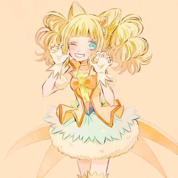 hiramitsu hinata and cure sparkle (precure and 1 more) drawn by ryokuno_green