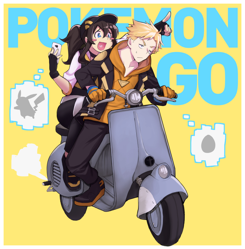 pikachu, female protagonist, and spark (pokemon and 1 more) drawn by sen-jou