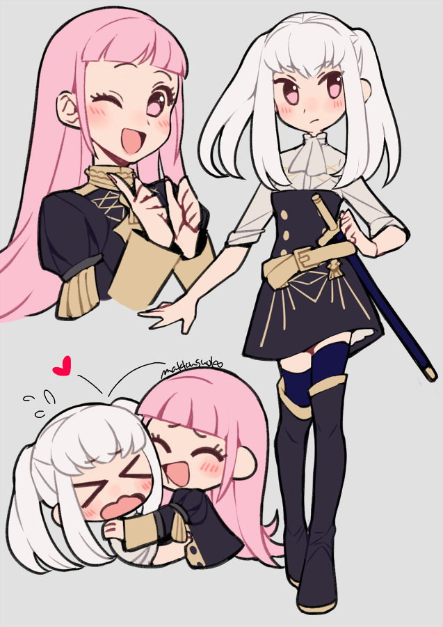 hilda valentine goneril and lysithea von ordelia (fire emblem and 1 more) drawn by do_m_kaeru