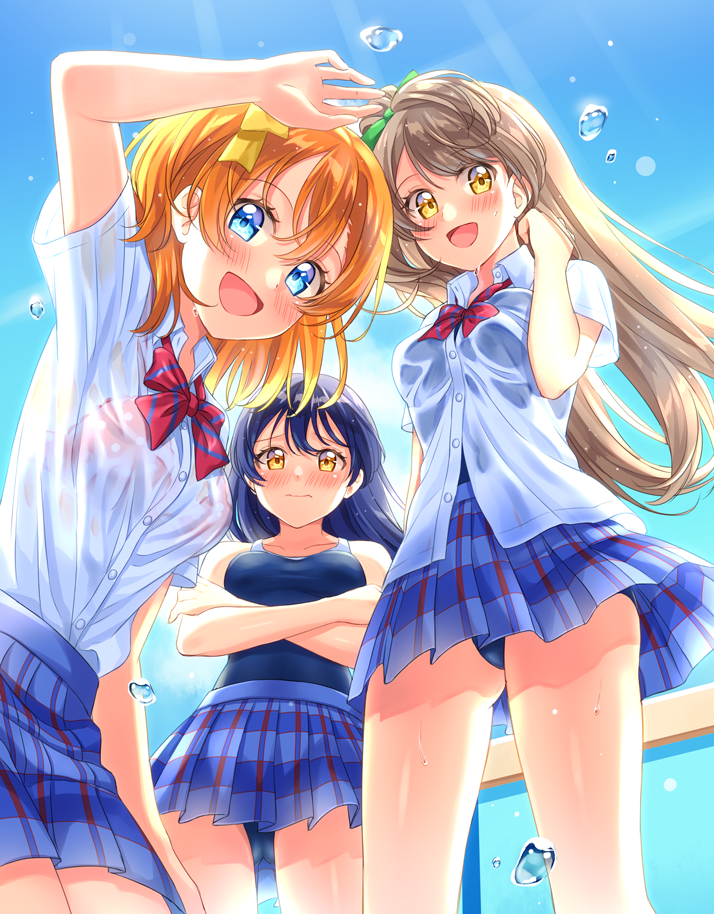 sonoda umi, minami kotori, and kosaka honoka (love live! and 1 more) drawn by hoshisakura_(starblossom)