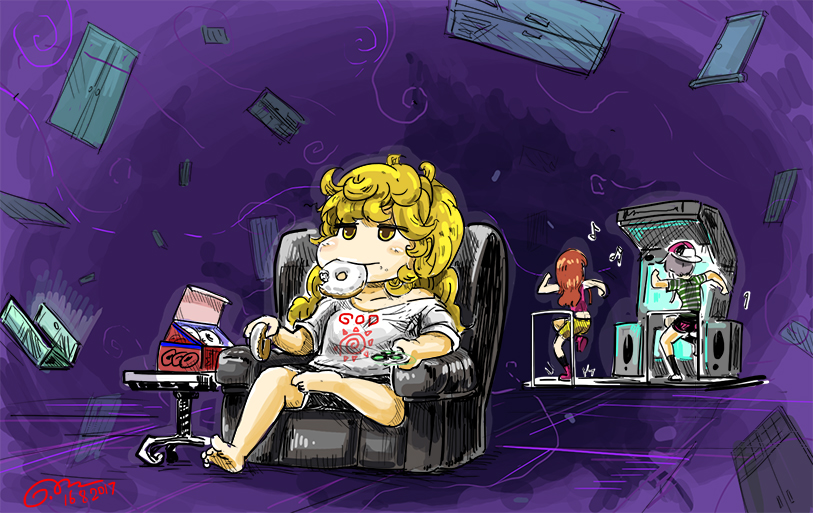 matara okina, nishida satono, and teireida mai (touhou and 2 more) drawn by gapangman