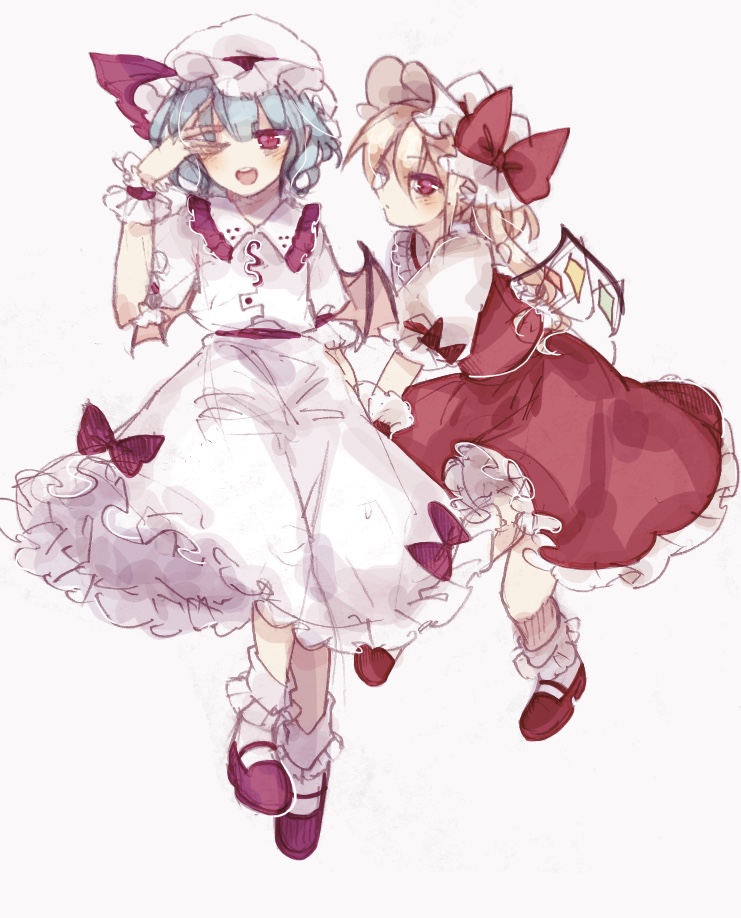 remilia scarlet and flandre scarlet (touhou) drawn by sorani_(kaeru0768)